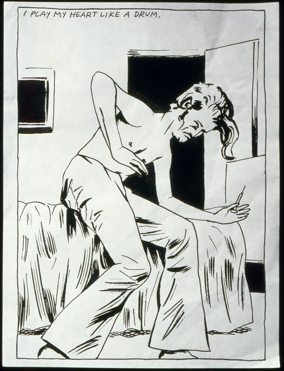 No Title I play my heart by Raymond Pettibon contemporary artwork Works on Paper
