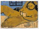 Snack on the bed with dog and book by Monica Kim Garza contemporary artwork Works on Paper