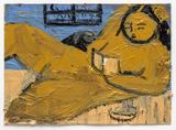 Snack on the bed with dog and book by Monica Kim Garza contemporary artwork works on paper