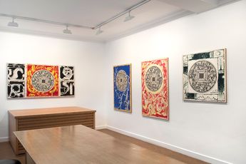 Contemporary art exhibition Pierre Alechinsky Quatorze peintures de lete 2017 at Galerie Lelong 13 Rue de Teheran Paris France