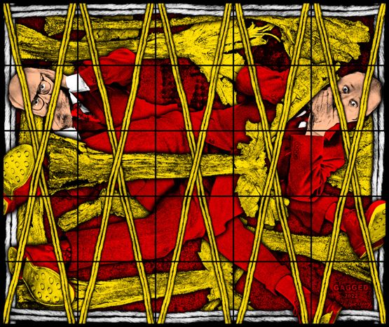 GAGGED by Gilbert  George contemporary artwork Mixed Media
