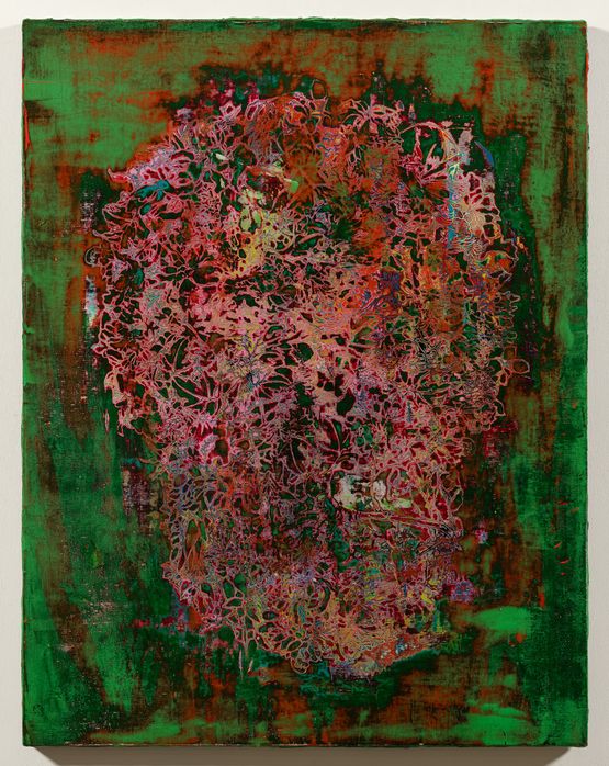Imitating Lacquer Exercise Floral Skull Green by Su Meng-Hung contemporary artwork Painting