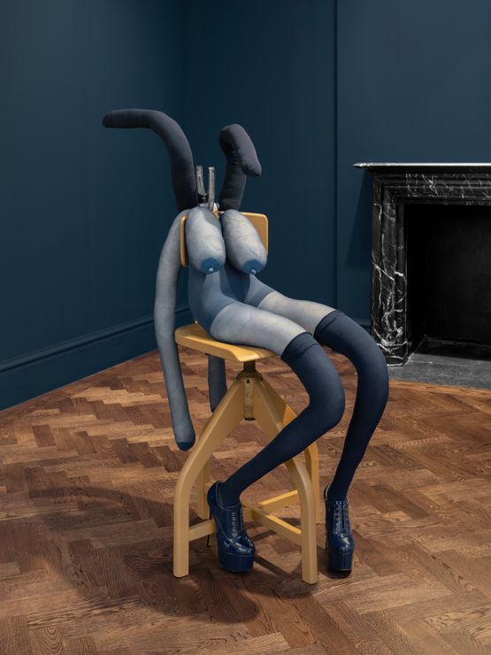 Blue Bunny by Sarah Lucas contemporary artwork Sculpture