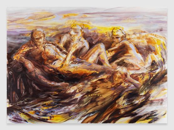 Here You Come Again by Kylie Manning contemporary artwork Painting