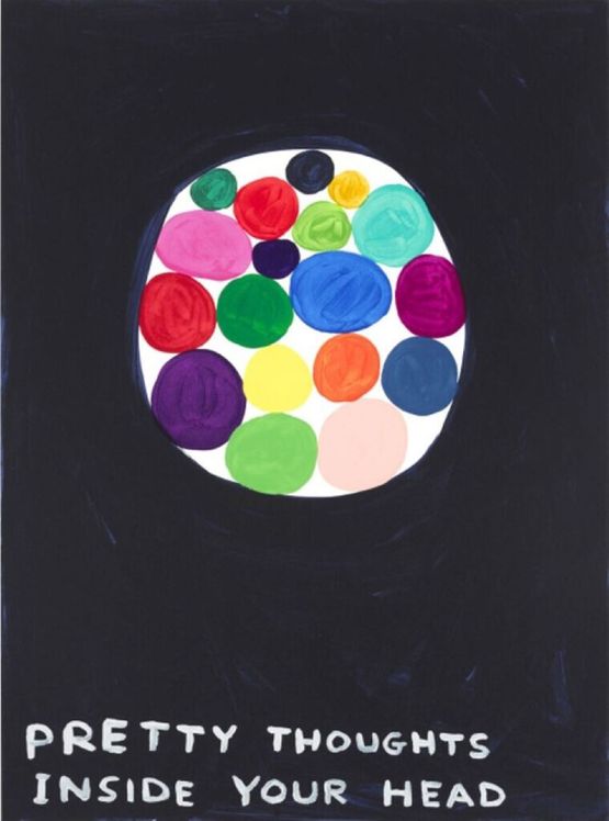 Pretty Thoughts Inside Your Head by David Shrigley contemporary artwork Print