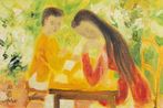La Femme en Rouge The Woman in Red by Le Pho contemporary artwork Painting