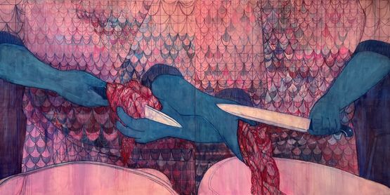 The Butchers by Pamela Phatsimo Sunstrum contemporary artwork Painting