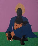 Her Favourite Spot - The Pink Wall by Tosin Kalejaye contemporary artwork drawing painting