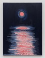 Moon Quiet March Full Pink Sparkles by Ann Craven contemporary artwork painting