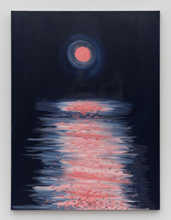Moon Quiet March Full Pink Sparkles by Ann Craven contemporary artwork Painting