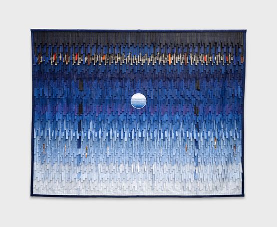 Lune bleue by Abdoulaye Konate contemporary artwork Textile