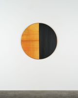 Untitled Lamp Black  Quinacridone Gold by Callum Innes contemporary artwork painting