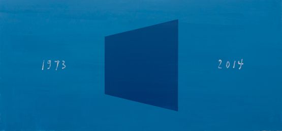 First and Last Whitney Biennial in the Breuer Building by David Diao contemporary artwork Painting