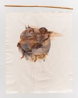 from the series chao de molho e imbigos by Josi contemporary artwork drawing mixed media textile