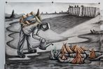 Death of Dharma by Prabhakar Pachpute contemporary artwork Drawing
