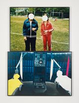 Two Figures and Two Figures in different environments by John Baldessari contemporary artwork painting print