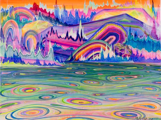 Camps by the river  by Huang Yuxing contemporary artwork Painting