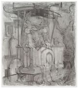 Study for Ground Floor by Adrian Ghenie contemporary artwork drawing works on paper
