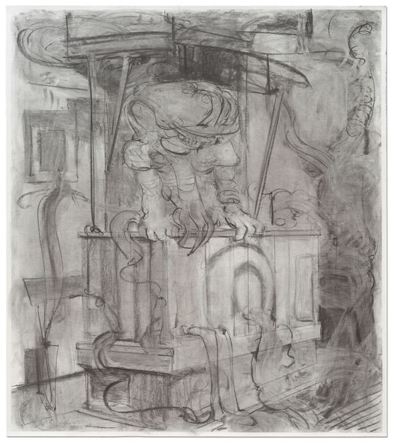 Study for Ground Floor by Adrian Ghenie contemporary artwork Works on Paper