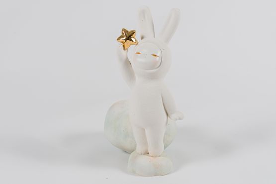 Clouds stars and rabbits -touch by Miyako Terakura contemporary artwork