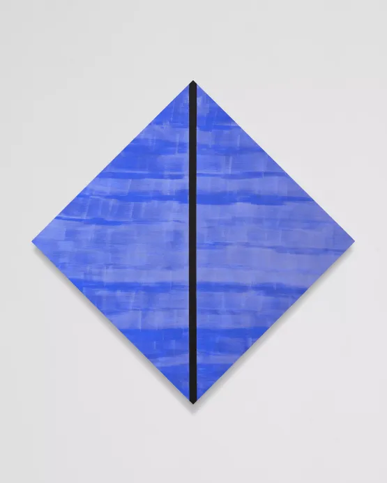 Untitled Blue Diamond with Black Inner Band by Mary Corse contemporary artwork Painting