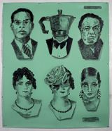 Six Heads Marseilles Martinique Josephine B. et al by William Kentridge contemporary artwork drawing painting works on paper