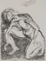 Untitled Drawing 115 by Krishna Reddy contemporary artwork drawing painting works on paper