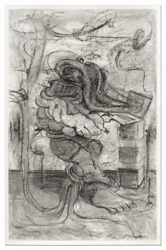 Study for Studio Scene by Adrian Ghenie contemporary artwork Works on Paper