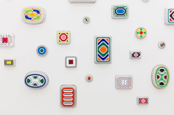 50 Pan Paintings by B. Wurtz contemporary artwork Installation