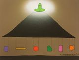 White blur light green by Sadamasa Motonaga contemporary artwork painting
