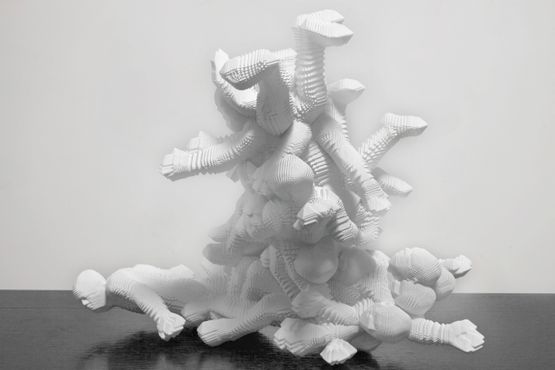 Extrude milk equal to a quarter hour by Miao Xiaochun contemporary artwork Sculpture