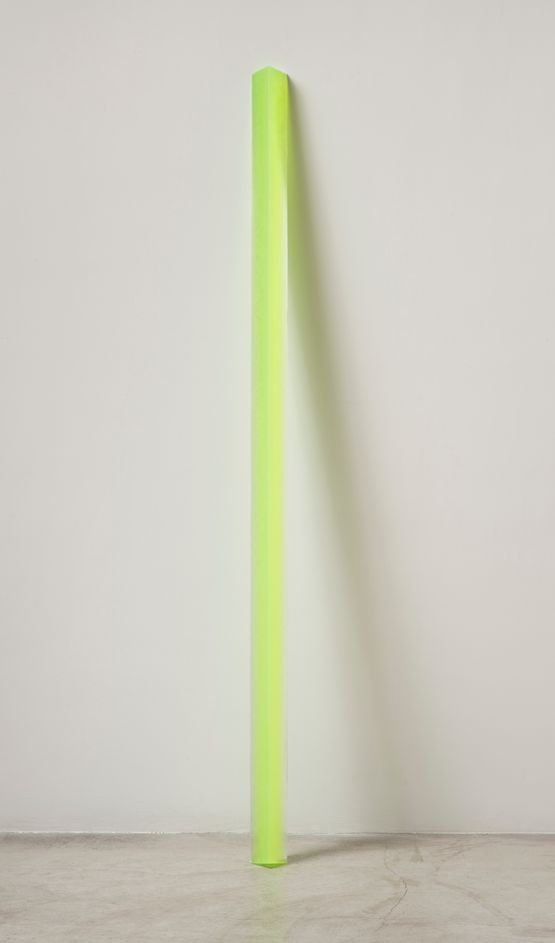 5-13-15 Glow Lime Leaner by Peter Alexander contemporary artwork Sculpture