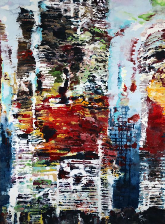Sentinelles 1 by Philippe Cognee contemporary artwork Painting