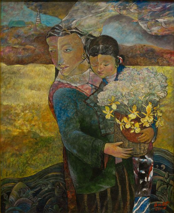 Make merit  by Bundit Padungvichean contemporary artwork Painting