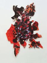 Red Africa by Samia Halaby contemporary artwork painting works on paper
