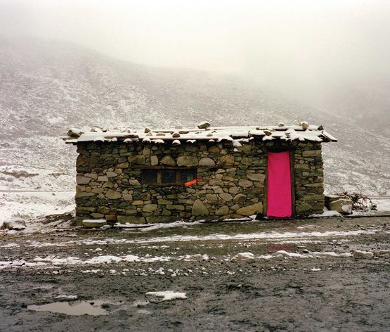 The Flowing Rainbow Cabin on Sichuan-Tibet Road -Zheduo Mountain by Xiong Wenyun contemporary artwork Photography