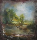 The Cornfield after Constable by Jake Wood-Evans contemporary artwork painting works on paper
