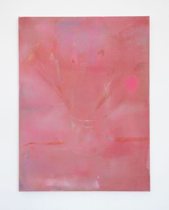 Brushes on pink by Maaike Schoorel contemporary artwork Painting