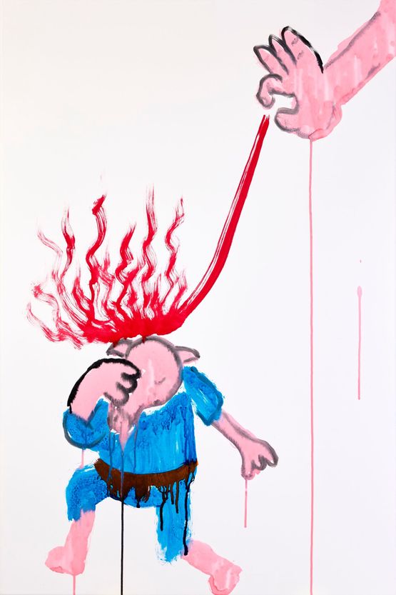 humans given fire to warm their hearts instead burn god to the ground by Jason Phu contemporary artwork Painting