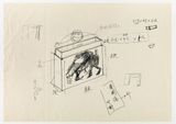 Design Manuscript of the Bamboo Horse Incense Burner for the Memorial Service  Manuscript by Huang Hua-Cheng contemporary artwork drawing works on paper