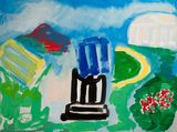 Blue Temple by Angela Brennan contemporary artwork painting