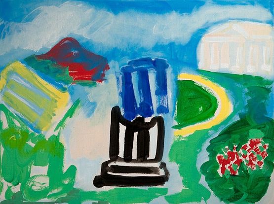 Blue Temple by Angela Brennan contemporary artwork Painting