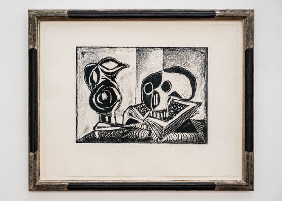 Le Pichet noir et la tete de mort by Pablo Picasso contemporary artwork Print