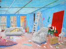 Kusamas Studio New York by Damian Elwes contemporary artwork Painting