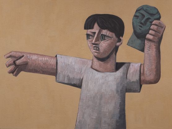 Untitled Man with bust by Heesoo Kim contemporary artwork Painting