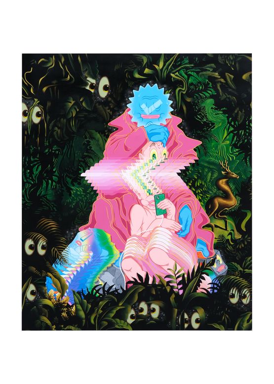 The Jungle of Knowledge Hidden Within the Shiny Algorythm by Uji Hahan Handoko Eko Saputro contemporary artwork Painting
