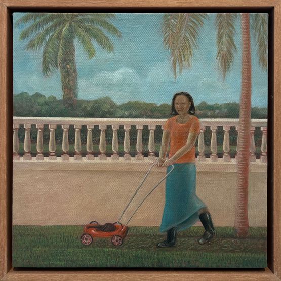 Lawn mower by Noor Mahnun Anum contemporary artwork Painting