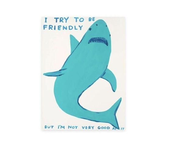 I Try To Be Friendly by David Shrigley contemporary artwork Print