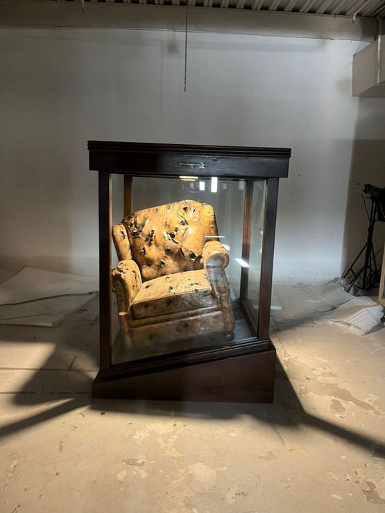 Unarmed Chair Broken Window Fallacy by Justin Loke contemporary artwork Installation