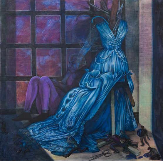Casting Pearls Before Swine by Louise Reynolds contemporary artwork Painting